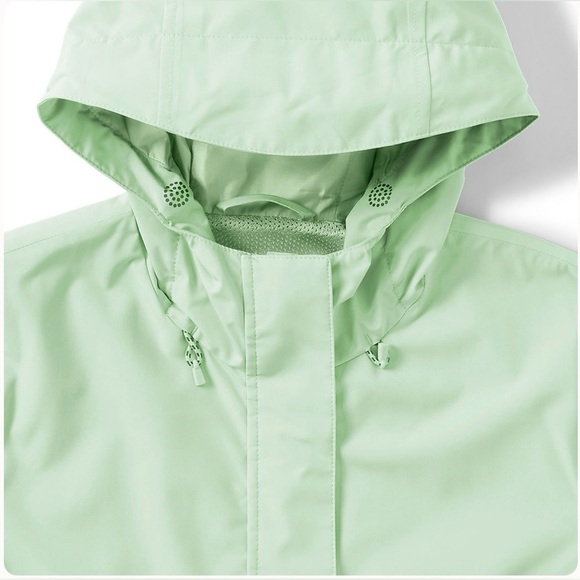 Lands’ End Women's Squall Packable Waterproof Raincoat NWT in Cool Mint (LE001) - Picture 5 of 10